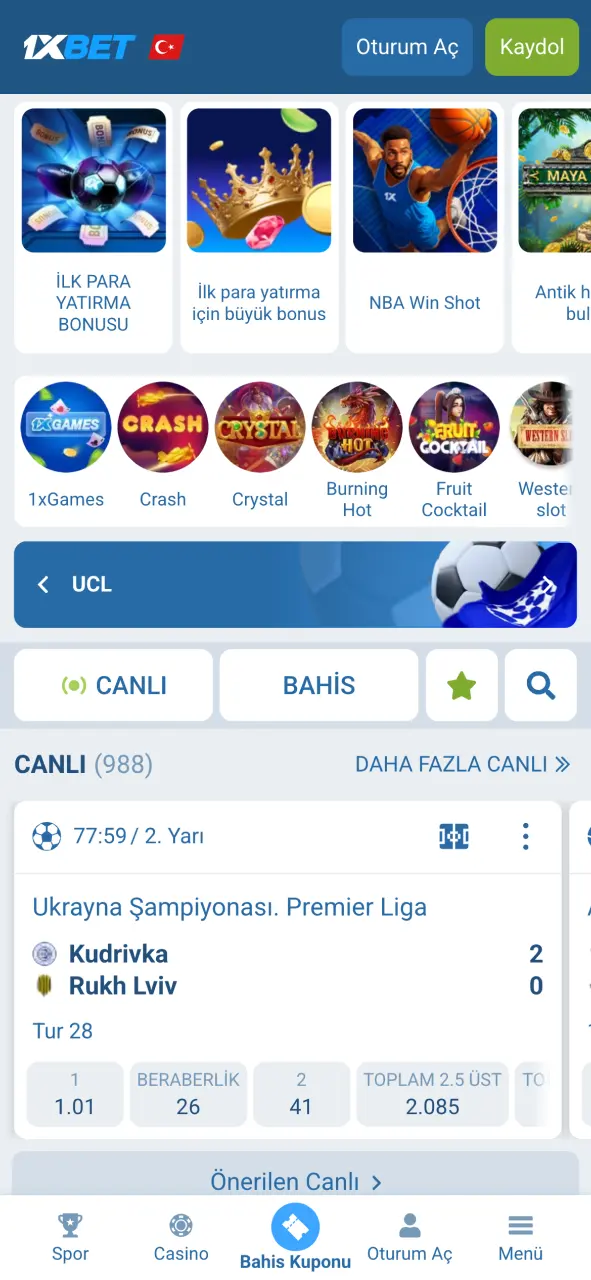 1xBet uygulamasını indir, mobil bahis keyfini hemen yaşa.