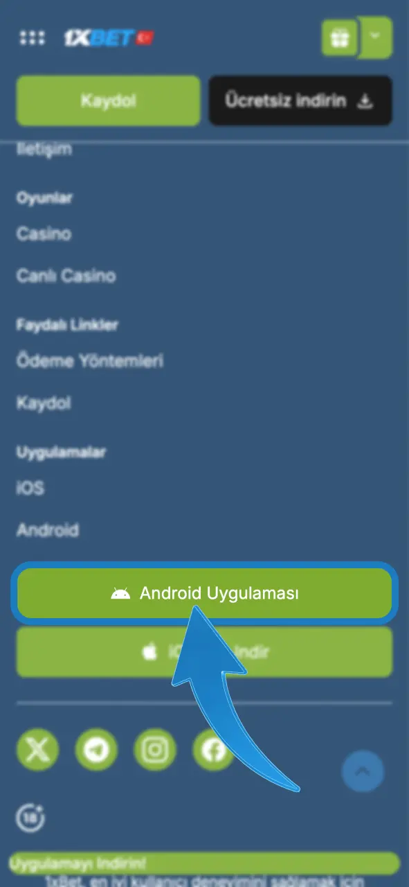1xBet Android APK dosyasını indir, yüklemeyi hemen başlat.