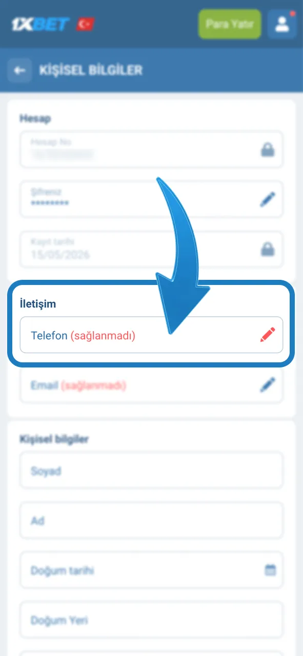 Güvenli bahis için 1xBet hesabını gönderilen kodla doğrula.