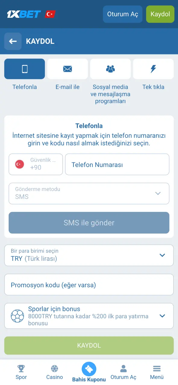 1xBet uygulamasıyla kaydol, üyeliğini saniyeler içinde tamamla.