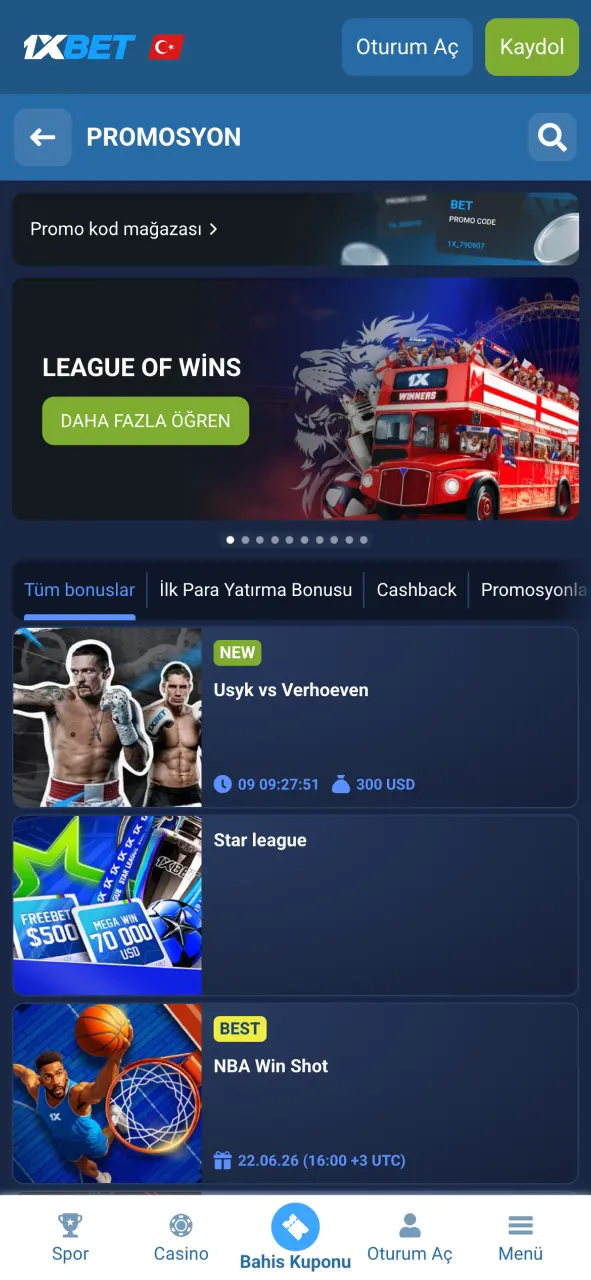 1xBet uygulamasıyla en yeni bonusları cebinden takip et.