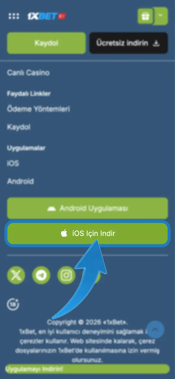1xBet iOS uygulamasını indir, iPhone üzerinden bahis yap.